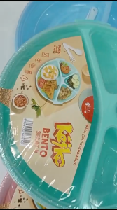 PROMO Keiko Bento Lunch Box Kotak Makan Bulat Sekat 4 Free Sendok Garpu