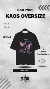 SMR APPAREL - Kaos Oversize buterfly angels among Cotton Combed 24s Pria & Wanita