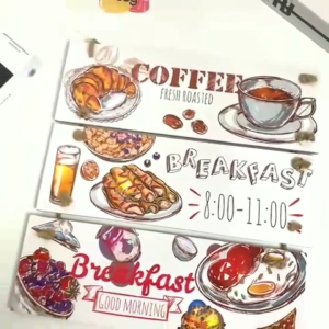 TENNESY Hiasan Dinding Dapur Coffee Breakfast 3 Susun Dekorasi Dinding Dapur Kitchen Pajangan Kayu Poster Dekorasi Rumah