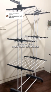 JEMURAN DRYING RACK 4 SUSUN JEMURAN HANDUK SEPREI GANTUNGAN LIPAT BERODA KAPASITAS BESAR RAK JEMUR PORTABLE JORDAN