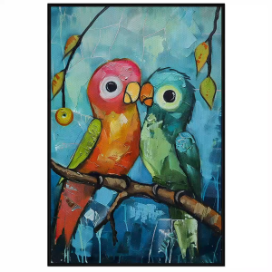 Tranh tình yêu phong thủy đôi chim uyên ươngTranh treo tường dán tường in canvas trang trí nội thất.CGI-884