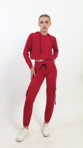 Setelan Baju Olahraga Wanita Jogger Pants Atasan Hoodie Kaos Lengan Panjang