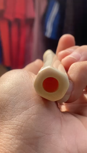 Pipa GG Asli Lokal Segilapan Lengkung 12cm Bahan Merah Bening