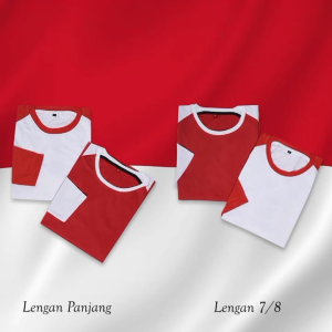 Liso wear - Kaos Katun raglan polos seragam pria Merah Putih edisi HUT Kemerdekaan Dirgayayu RI 79th
