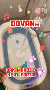 Dovana Bak Mandi Bayi Lipat Portable Foldable Baby Bathtub Tempat Mandi Anak Bayi dengan dan Matras Bantal