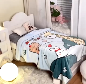 Cartoon Flannel Single-Layer Childrens Blanket Soft Flower Shaped Summer Air-Conditioning Kindergarten Gift for Kids