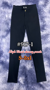 Lings Co High Waist Skinny Pants: High-Stretch & Korean Chic Style Thick Gartered 3 Pockets Women HM 917-1