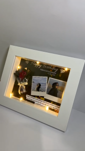 Kerangka Bunga Kering 3D 6R 15x20 cm: Custom Kado Ulang Tahun Cowok & Hadiah Anniversary