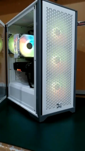 XIGMATEK LUX S Arctic Elegant White ATX Case with RGB Fans and Steel Construction