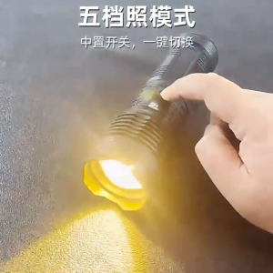 Lampu Suluh LED Flashlight Zoomable USB boleh dicas semula Super Bright (dengan Dual Light Source Wick) Lampu Suluh Zoom taktikal Lampu Suluh dual light source Flashlight