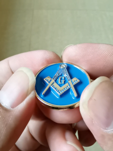 1-inch sky blue Freemason emblem high-quality metal Masons emblem for mobile phones