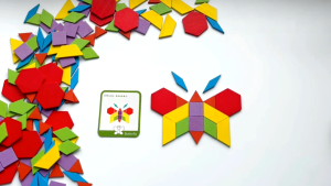 155Pcs/Set Wooden Blocks Jigsaw Puzzle Montessori Tangram Educational Toys for Kids