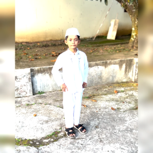 Setelan Koko Putih Bordir Anak Laki Laki Bahan Katun Lengan Panjang Busana Muslim Model Full Kancing