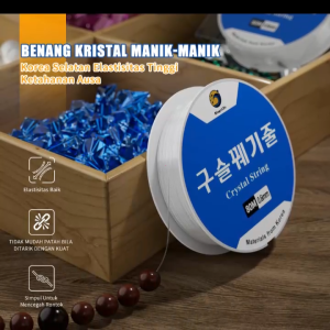 Bingolife Tali Benang Elastis Gelang DIY Korea 35m~100m Transparan per Rol Ukuran 0.4mm~1.0mm Benang Buatan Tangan Kalung