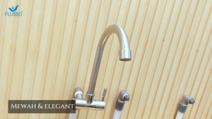 Flusso Kran Angsa Stainless Steel SUS 304 Kran Tembok Dapur Cuci Piring Keran Angsa Kran Wastafel | 623