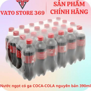 Nước ngọt có ga COCACOLA nguyên bản có đường chai 390ml