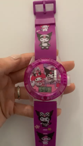 Kuromi Melody Cinnamoroll kids projector digital watch for girls and boys have light music Malaysia ready stock