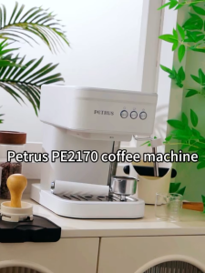 Petrus Espresso Coffee Maker 51MM 20 Bar with Metal Panel Powerful Steam Wand for Amerlcano Mocha LattePE2170