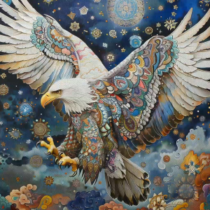 Tranh phong thủy đại bàng tung cánh trên biển tranh treo tường dán tường.CGI-869