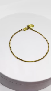 MJ Jewellery 375/9K Gold Machine Curb Chain Bracelet T002