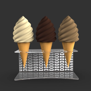 ICE CREAM GELATO CONE CONES STAND HOLDER DISPLAY RACK CLEAR TRANSPARENT ACRYLIC MODERN ALAS DUDUKAN TEMPAT TATAKAN PENYANGGA ES KRIM RAK 3 LUBANG AKRILIK BENING TRANSPARAN RAK PROPS FOTOGRAFI MAKANAN ELEGAN KEKINIAN MULTIFUNGSI MOTIF PATTERN PUZZLE-165