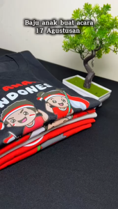 KAOS ANAK ANAK HUT RI 80 PAKAIAN ANAK ANAK LAKI LAKI DAN PEREMPUAN ATASAN ANAK ANAK LENGAN PANJANG GAMBAR BONEKA KEMERDEKAAN RI SABLON DIGITAL