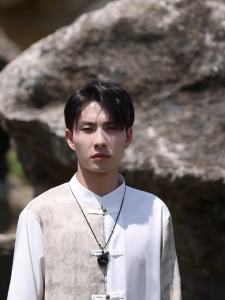 daidai (Ready Stock) Retro Contrast Color Button Short Sleeve Chinese Style CNY Shirt Man Men 新中式中国风中山装衬衫男短袖唐装拼接盘扣撞色薄款上衣