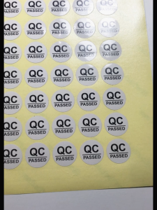 Stiker QC Passed Bahan Graftac & Bontax | Stiker QC Pass Diameter 2 CM | Quality Control