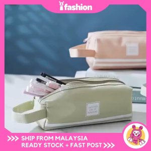 iFASHION 1368 Portable Double Zipper Pencil Case Double Layer Large Capacity Students Stationery Storage Pen Bag