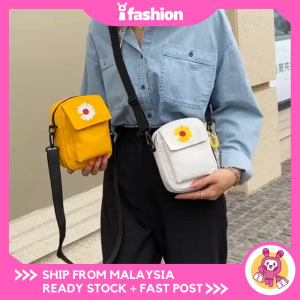 iFASHION 1452 READY STOCK Woman Small Sling Shoulder Messenger Canvas Tote Bag Wanita Beg Silang Tangan Perempuan