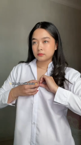 Kemeja Polos Wanita Atasan Kasual Polos Putih Hitam Formal Kemeja Kerja