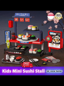 【SG Ready Stock】66Pcs Kids Pretend Play Sushi Bar Toy Set With Light & Sound★Restaurant/Kitchen Playset✔️Rich Accessories✔️Play House Simulation Toys✔️Fast Delivery✔️Premium Quality✔️