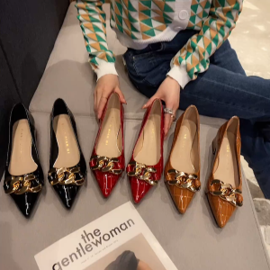 Women's Shoes: Thick Heel Pointed & Mid-heel Soft Sole Leather Shoes