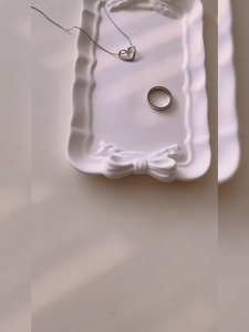 Nampan Antik Vintage Pita / Tatakan Gelas Piring | Tatakan Perhiasan | Display Perhiasan | Coaster Aesthetic | Wadah Perhiasan| Nampan Display Perhiasan