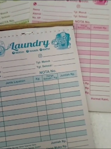 Nota  Loundry 2 Ply 1/6 Folio D - MURAH Siap Kirim