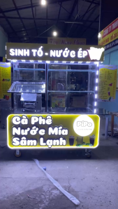 Xe ép nước mía 3 lo ép kim cương 12 bạc mo tơ 800w ép 3 cây 1 lúc kích thước 1m4 x rộng 70 kết hợp có chữ nổi và logo nổi sáng đèn