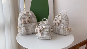 Onebear Mens and womens backpacks Japanese and Korean woven backpack New fashion small backpack student schoolbag