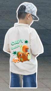 Áo thun Polo CAPYBARA bé trai cộc tay có cổ chất liệu Cotton mềm mịnthấm hút mồ hôi Size từ 15-35kg Hoangkids