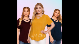 PLUS SIZE CROSS FRONT BLOUSE colors Black Navyblue Maroon yellow Medium to 2XL