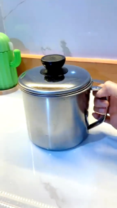 CS Oil Pot Stainless Steel 1300ML / Tempat Saringan Minyak Bekas Pakai Oilpot