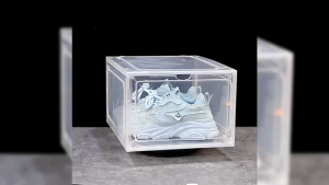 ชุดกล่องรองเท้าพลาสติก shoes box กล่องใส่ของ กล่องรองเท้าใบ มี 2 รุ่น 2 สี