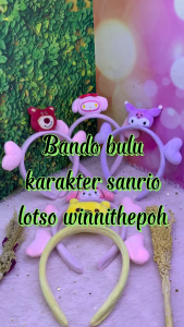 BANDO BULU KARAKTER SANRIO LOTSO DAN WINNIE LOVE FASHION ANAK WANITA / BONDU KARAKTER SANRIO LOVE
