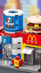 Gratis Semua - DIY Kreatif Susun Blok Seri / Building Blocks Mainan Anak / Building Blocks Toko Makanan