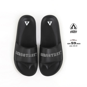 Aerostreet 39-44 Prime Hitam - Sandal Selop Slip On Casual Pria Wanita Aero Street