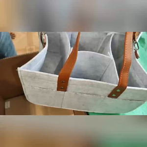 Baby Diaper Storage Felt Bag Portable Crib Organizer Baby Stroller Storage Bag