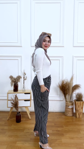 Celana Kulot Hommy Wanita Rayon Motif