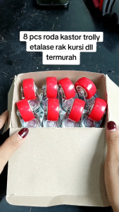 [4PCS] Roda Hidup Nylon Merah 1.5 Inch / Kastor Caster Nilon PVC Trolley Troli