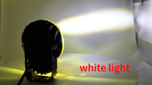 2PCS Yellow Skull Colorful LED Len Spotlight Flashlight For Motorcycle Front Universal Driving Light