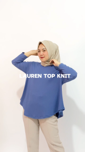 Lauren Blouse Cotton Knit Premium Rib Baju Wanita Batwing Lengan Panjang Muslimah by Ziggy