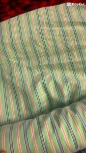 1 Mét Vải Cotton 100% Thô Không Co Giãn Xanh Lá Nhạt Hoạ Tiết Kẻ Sọc Khổ 1m5 Hàng Công Ty